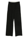 Alysi Wide-leg Striped Casual Pants In Black