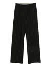 Alysi Wide-leg Striped Casual Pants In Black