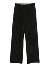 Alysi Wide-leg Striped Casual Pants In Black