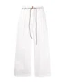 ALYSI WIDE PLEAT TROUSERS IN WHITE