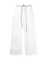 Alysi Wide Pleat Trousers In White In White