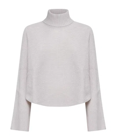 Alysi Wide-sleeve Cropped Jumper In White
