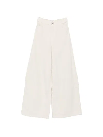 Alysi Wide-leg Corduroy Trousers In White
