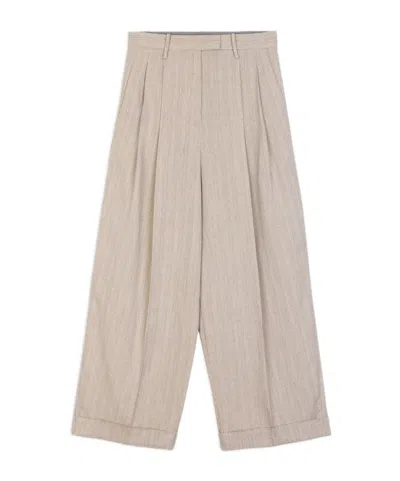 Alysi Wide-leg Cuffed Pants In Neutral