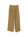 Alysi Tailored Wide Leg Trousers Single Back Pocket In Brown