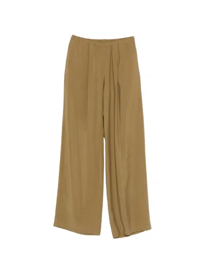 Alysi Elastic-waist Wide-leg Pants In Green