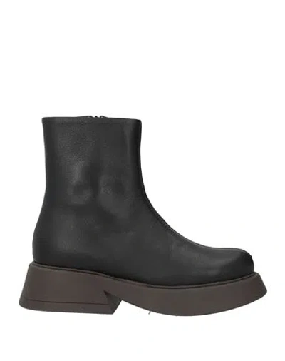 Alysi Woman Ankle Boots Black Size 10 Leather