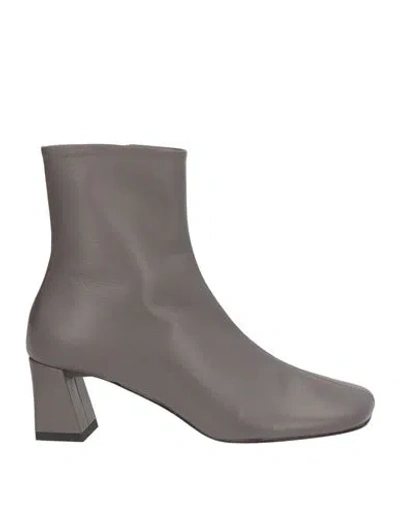 Alysi Woman Ankle Boots Grey Size 7 Leather In Multi