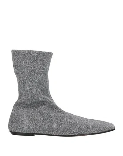 Alysi Woman Ankle Boots Silver Size 9 Textile Fibers In Gray