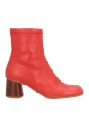 Alysi Woman Ankle Boots Tomato Red Size 8 Leather