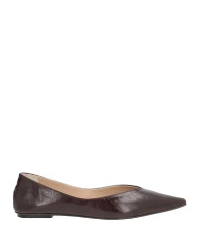 Alysi Woman Ballet Flats Dark Brown Size 7 Leather