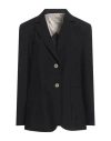 Alysi Woman Blazer Black Size 10 Virgin Wool, Elastane In Black
