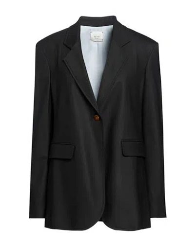 Alysi Woman Blazer Black Size 4 Polyester, Virgin Wool, Elastane