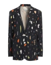 Alysi Paper-print Single-breasted Blazer In Black