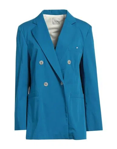Alysi Woman Blazer Blue Size 6 Cotton