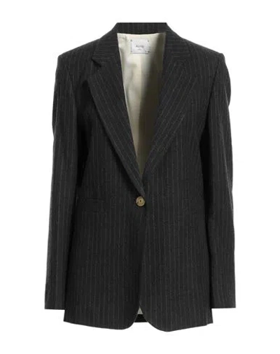 Alysi Woman Blazer Charcoal Size 4 Virgin Wool