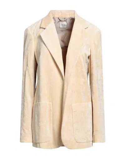 Alysi Woman Blazer Cream Size 6 Cotton, Polyamide In White