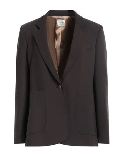 Alysi Woman Blazer Dark Brown Size 6 Polyester, Viscose, Elastane