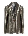 Alysi Crème Woman Blazer Gold Size 6 Cotton, Polyester In Gold