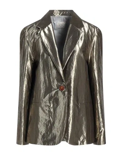 Alysi Crème Woman Blazer Gold Size 6 Cotton, Polyester