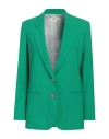 Alysi Woman Blazer Green Size 8 Polyester, Virgin Wool, Elastane