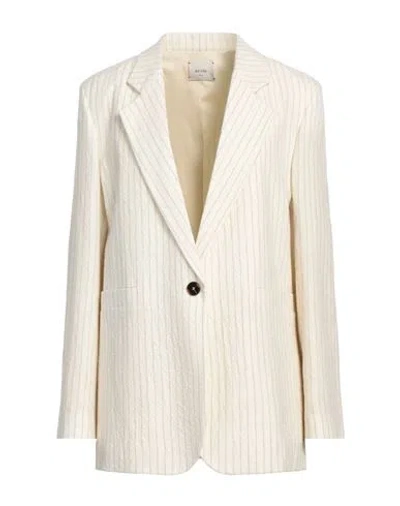 Alysi Woman Blazer Ivory Size 4 Virgin Wool