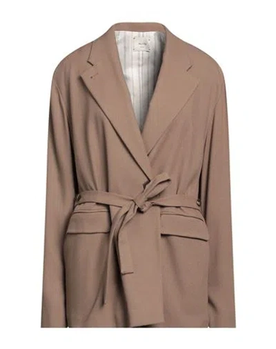 Alysi Woman Blazer Light Brown Size 2 Viscose, Wool, Cotton, Acetate, Polyester In Beige
