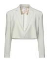 Alysi Woman Blazer Light Grey Size 8 Virgin Wool, Lycra In Grey