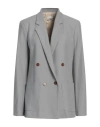 Alysi Woman Blazer Light Grey Size 8 Virgin Wool, Polyamide
