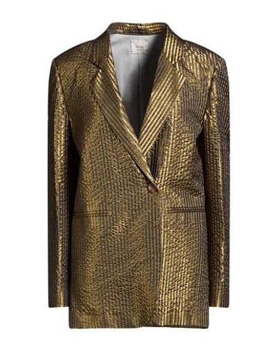 Alysi Woman Blazer Marigold Size 2 Viscose, Polyester, Metallic Fiber In Yellow