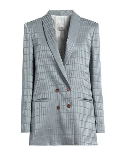 Alysi Woman Blazer Pastel Blue Size 6 Virgin Wool, Acetate, Viscose