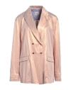 Alysi Crème Woman Blazer Rose Gold Size 4 Viscose, Polyester In Rose Gold