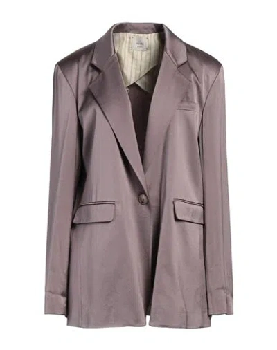 Alysi Woman Blazer Taupe Size 6 Virgin Wool, Elastane In Grey