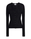 Alysi Woman Cardigan Black Size M Wool, Acrylic