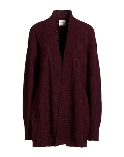 Alysi Woman Cardigan Burgundy Size S Acrylic, Alpaca Wool, Merino Wool