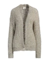 ALYSI ALYSI WOMAN CARDIGAN GOLD SIZE M POLYAMIDE, METALLIC FIBER