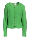 Alysi Woman Cardigan Green Size M Mohair Wool, Polyamide, Elastane