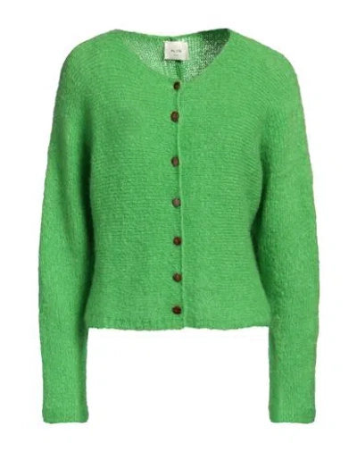 Alysi Woman Cardigan Green Size M Mohair Wool, Polyamide, Elastane In Green