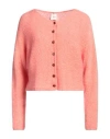 Alysi Woman Cardigan Salmon Pink Size S Mohair Wool, Polyamide, Elastane