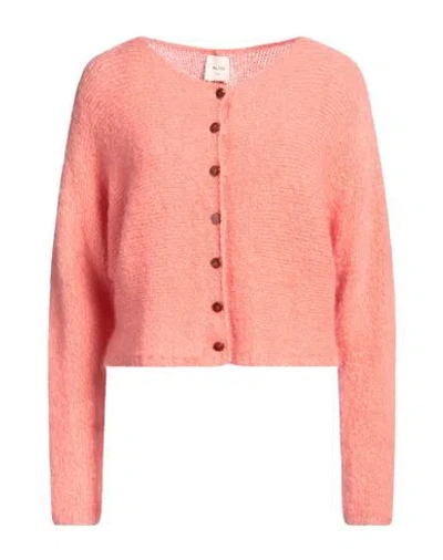 Alysi Woman Cardigan Salmon Pink Size S Mohair Wool, Polyamide, Elastane