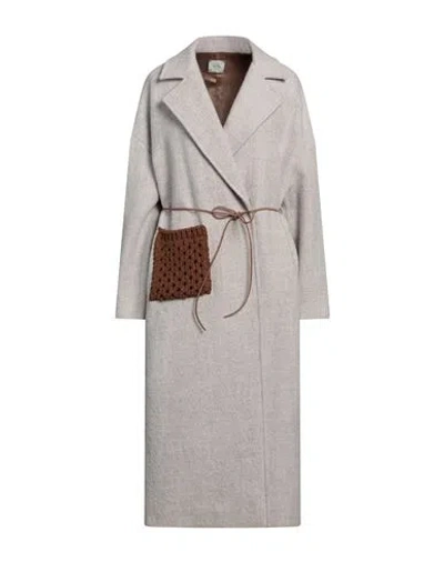 Alysi Woman Coat Beige Size 4 Virgin Wool, Wool, Acrylic, Polyester In Neutral