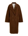 Alysi Woman Coat Brown Size 8 Alpaca Wool, Virgin Wool, Polyamide