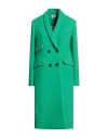 Alysi Double-breasted Long Coat In Green