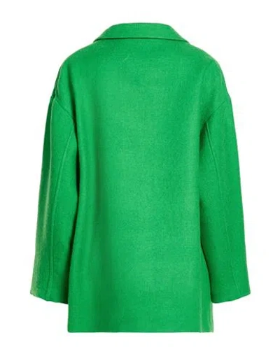 Alysi Woman Coat Green Size 8 Virgin Wool, Polyamide