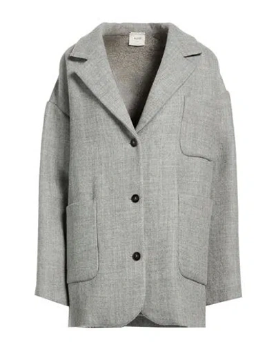 Alysi Woman Coat Grey Size 4 Virgin Wool, Polyamide In Gray