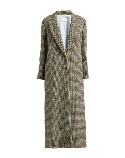 Alysi Woman Coat Light Green Size 2 Virgin Wool, Polyester, Polyamide, Silk