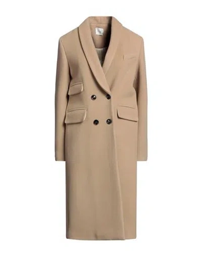 Alysi Woman Coat Sand Size 8 Virgin Wool, Polyamide, Cashmere In Beige