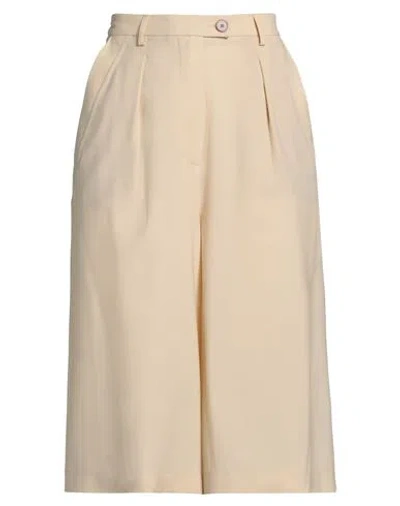 Alysi Woman Cropped Pants Ivory Size 4 Virgin Wool, Lycra In White