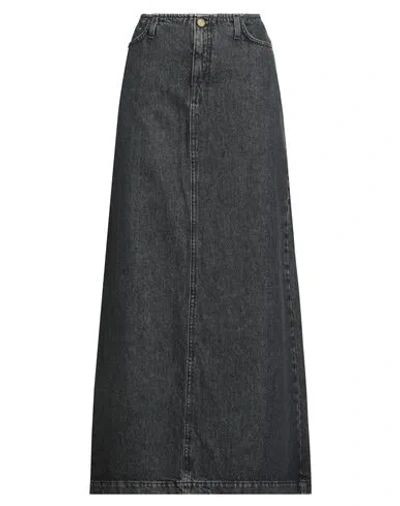 Alysi Woman Denim Skirt Black Size Xl Cotton