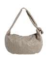 Alysi Striped Shoulder Bag In Black
